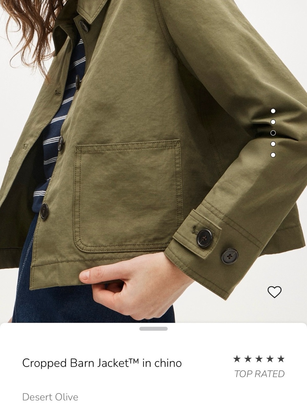 JCrew Olive Green Cropped barn Jacket Sz S - Picture 4 of 10